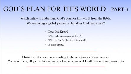 God’s Plan For This World-Part 3